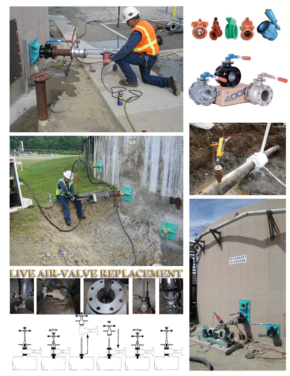 Live Air Valve and other valve installations service Job Collage
