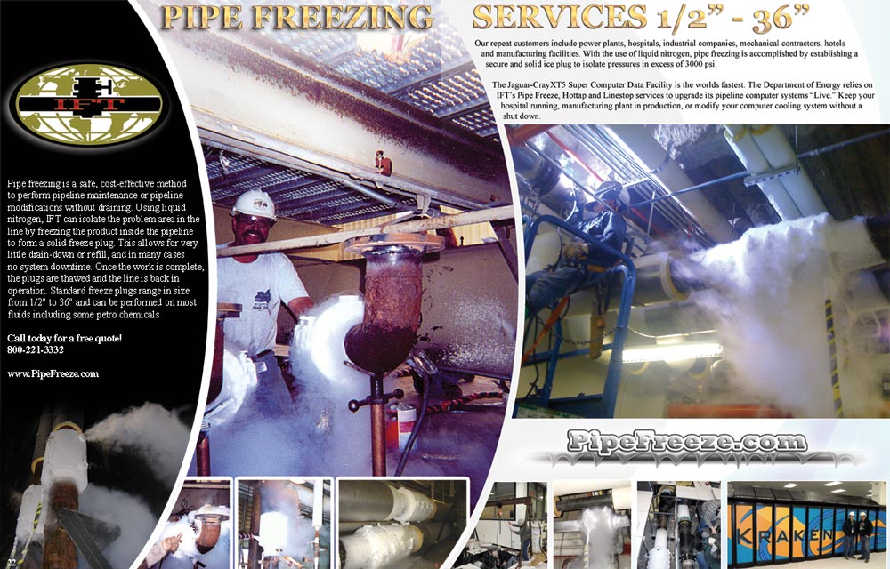 Click to magnify/shrink Indoor FreezePlug, Pipe Freezes, Nitrogen Freeze Plugging