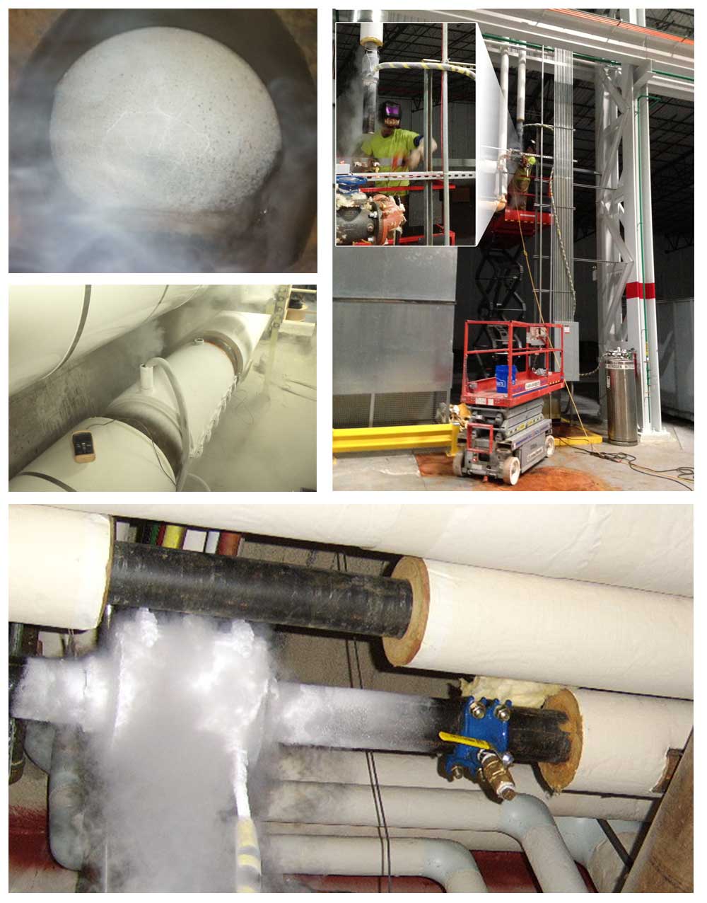 Multiple Pipe FreezePlug services job collage