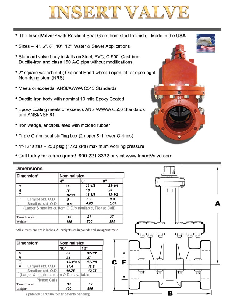 Click to magnify/shrink Team Insert Valve Installation Services